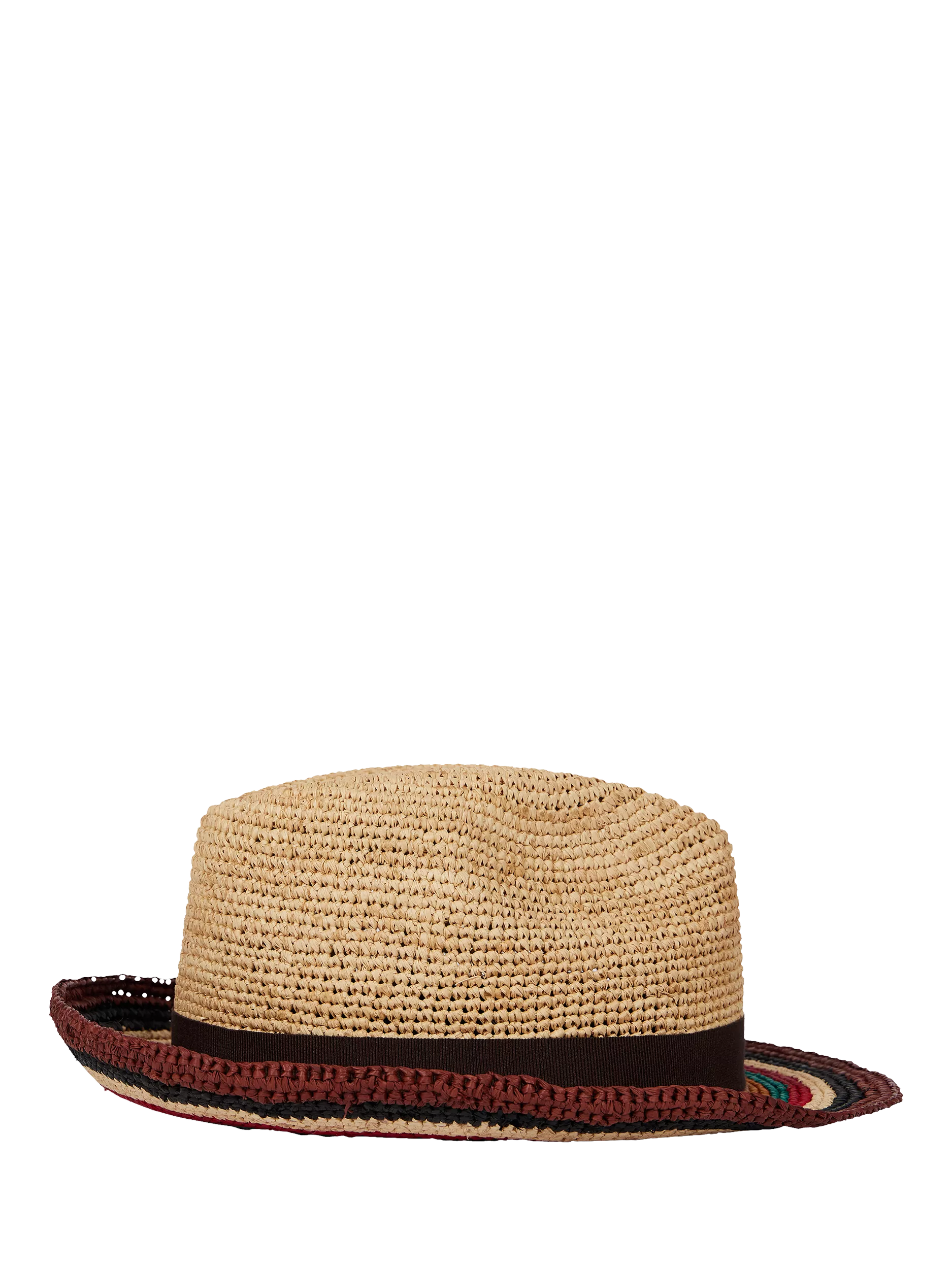Paul Smith trilby hat brown raffia straw - British product