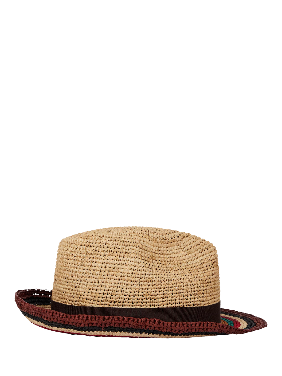 Paul Smith trilby hat brown raffia straw - British product