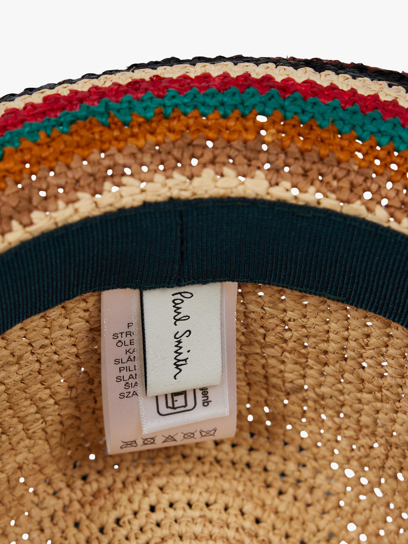 Paul Smith trilby hat brown raffia straw - British product