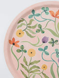 John Lewis floral round tray pink multi 38cm (British brand)