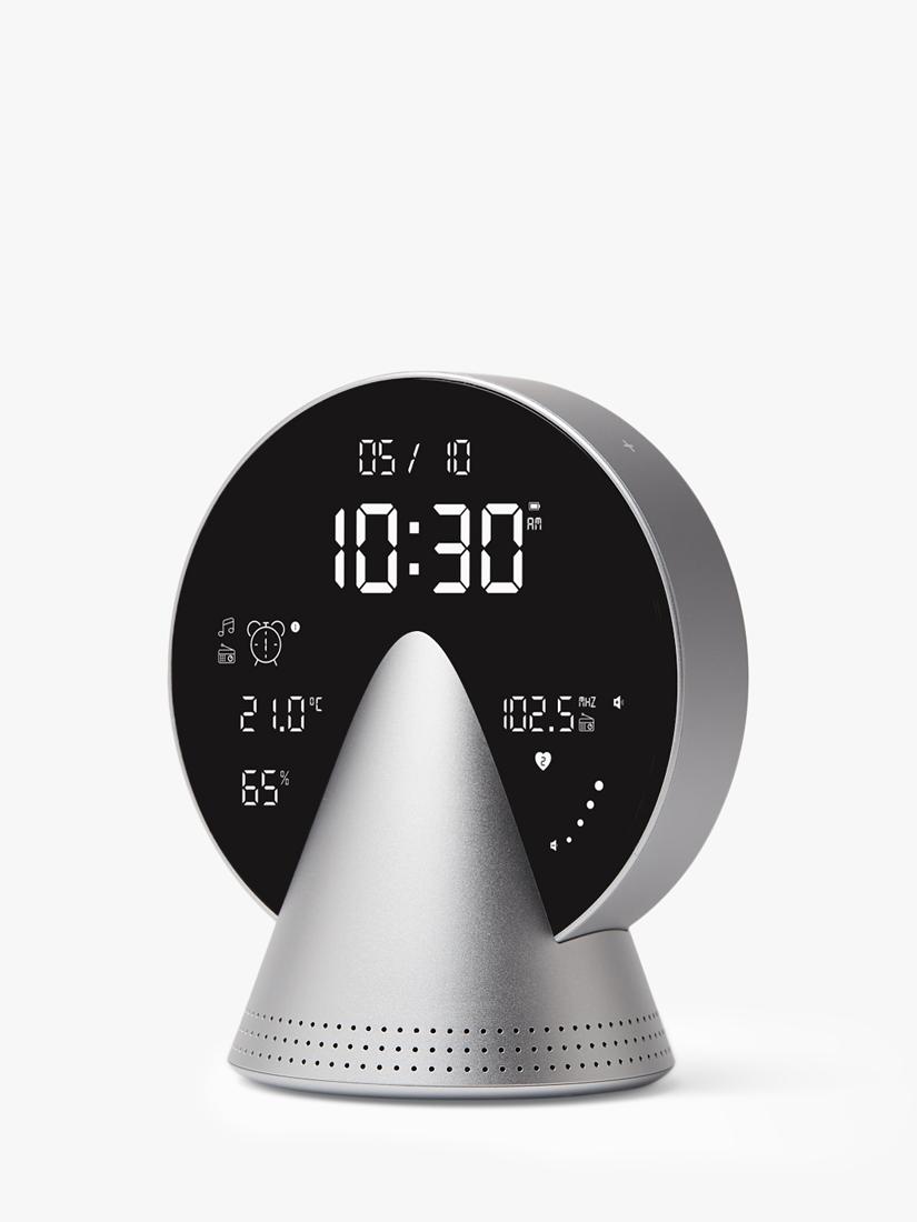 Lexon Conic digital alarm clock glacier aluminium (British brand)