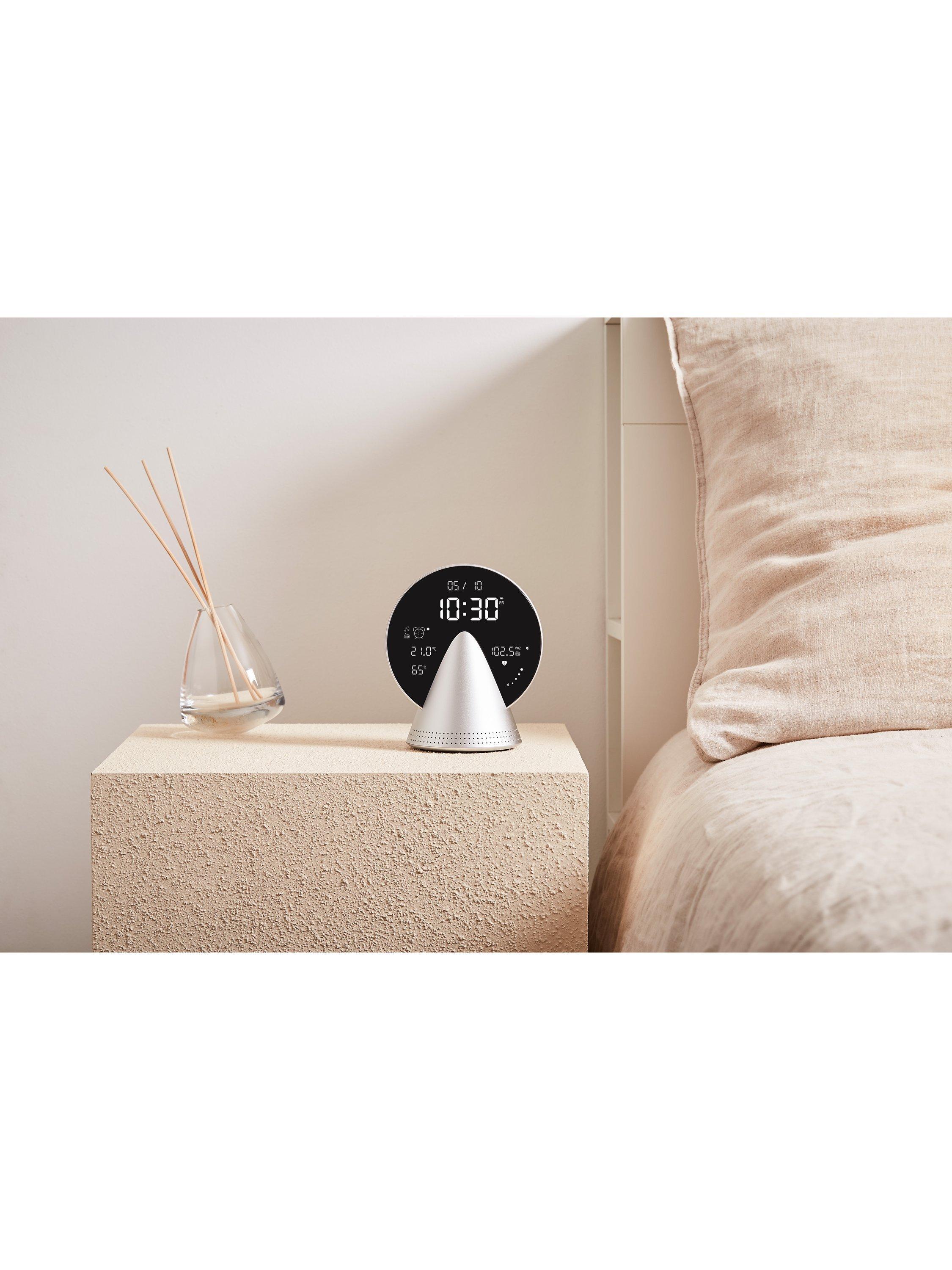 Lexon Conic digital alarm clock glacier aluminium (British brand)