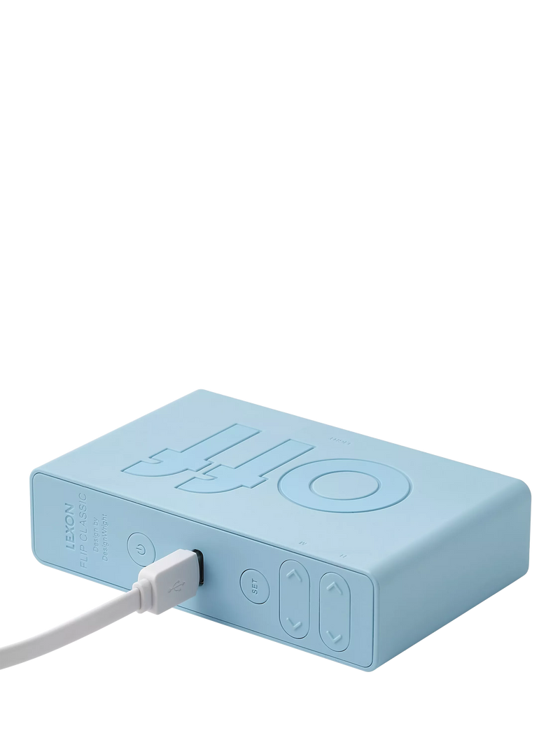Lexon Flip Classic alarm clock, UK version