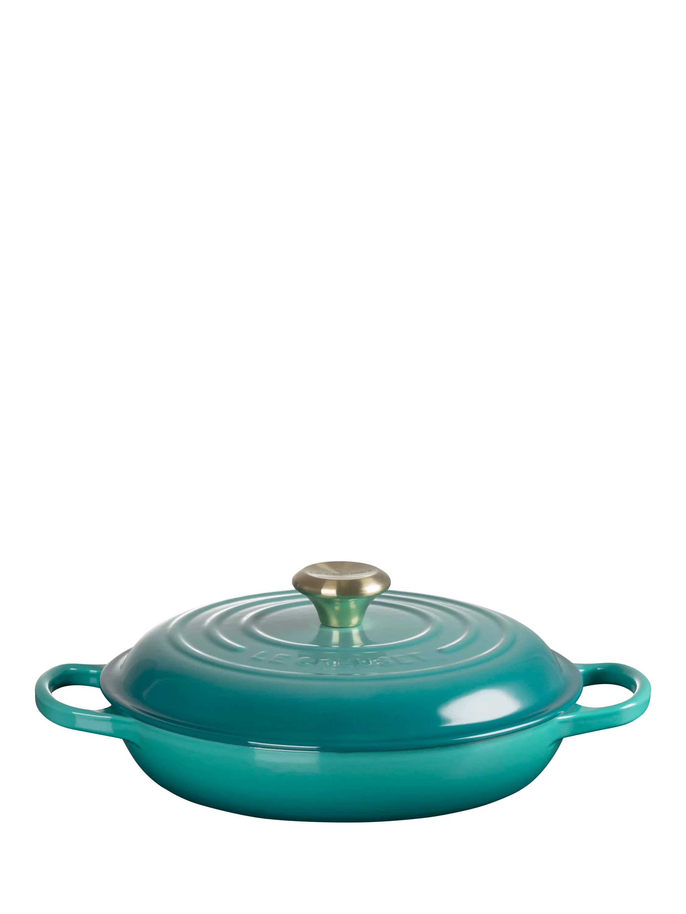 Le Creuset cast iron shallow casserole in volcanic color, UK version