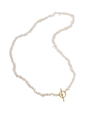 Daisy London pearl T-bar necklace yellow gold (British brand)