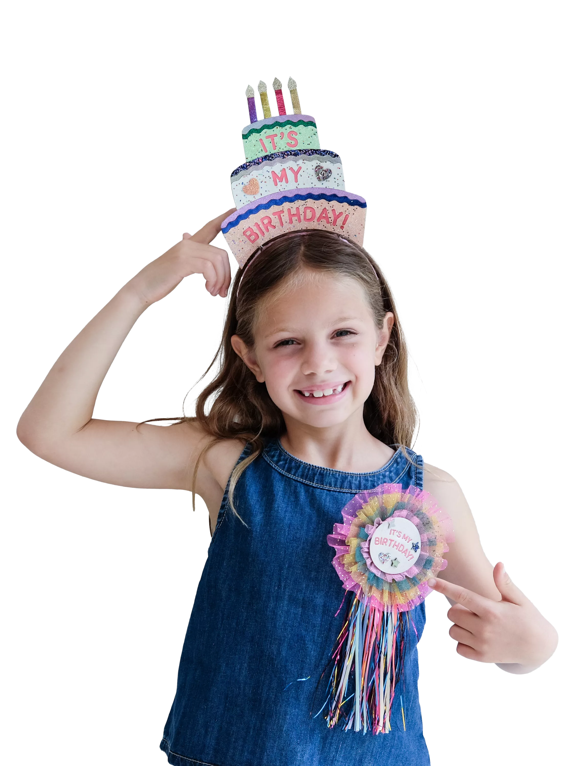 Mimi & Lula sparkly birthday cake headband for kids (British brand)