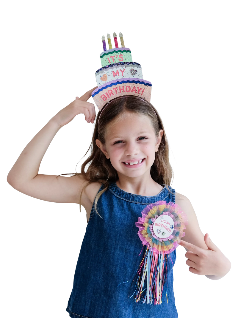 Mimi & Lula sparkly birthday cake headband for kids (British brand)