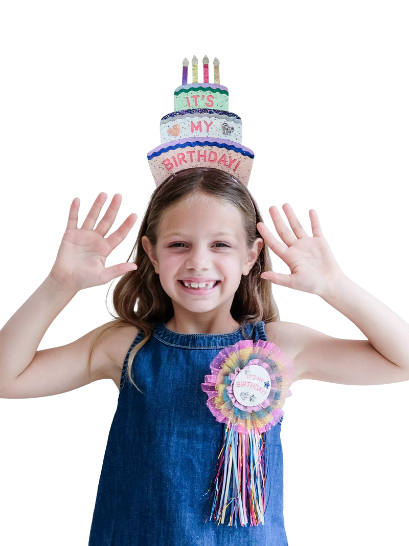 Mimi & Lula sparkly birthday cake headband for kids (British brand)