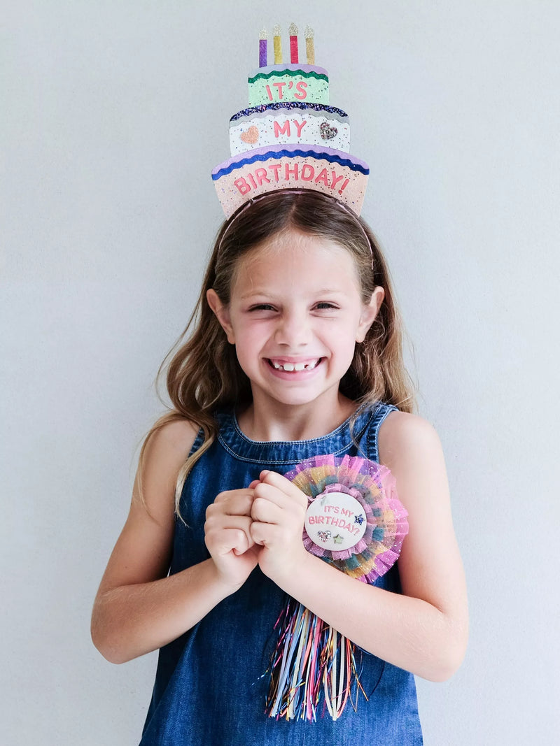 Mimi & Lula sparkly birthday cake headband for kids (British brand)