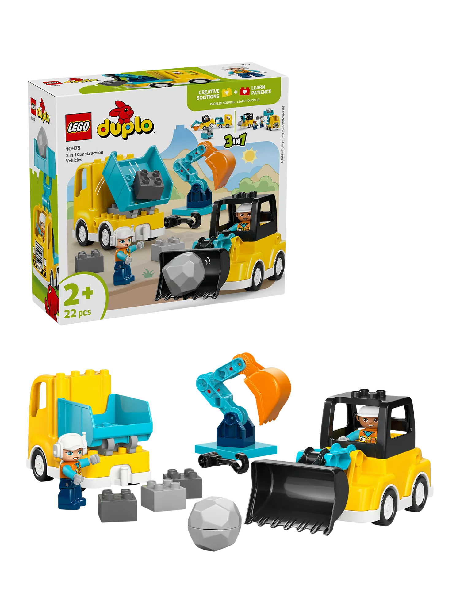 LEGO DUPLO construction vehicles 3-in-1 22 pieces - British product