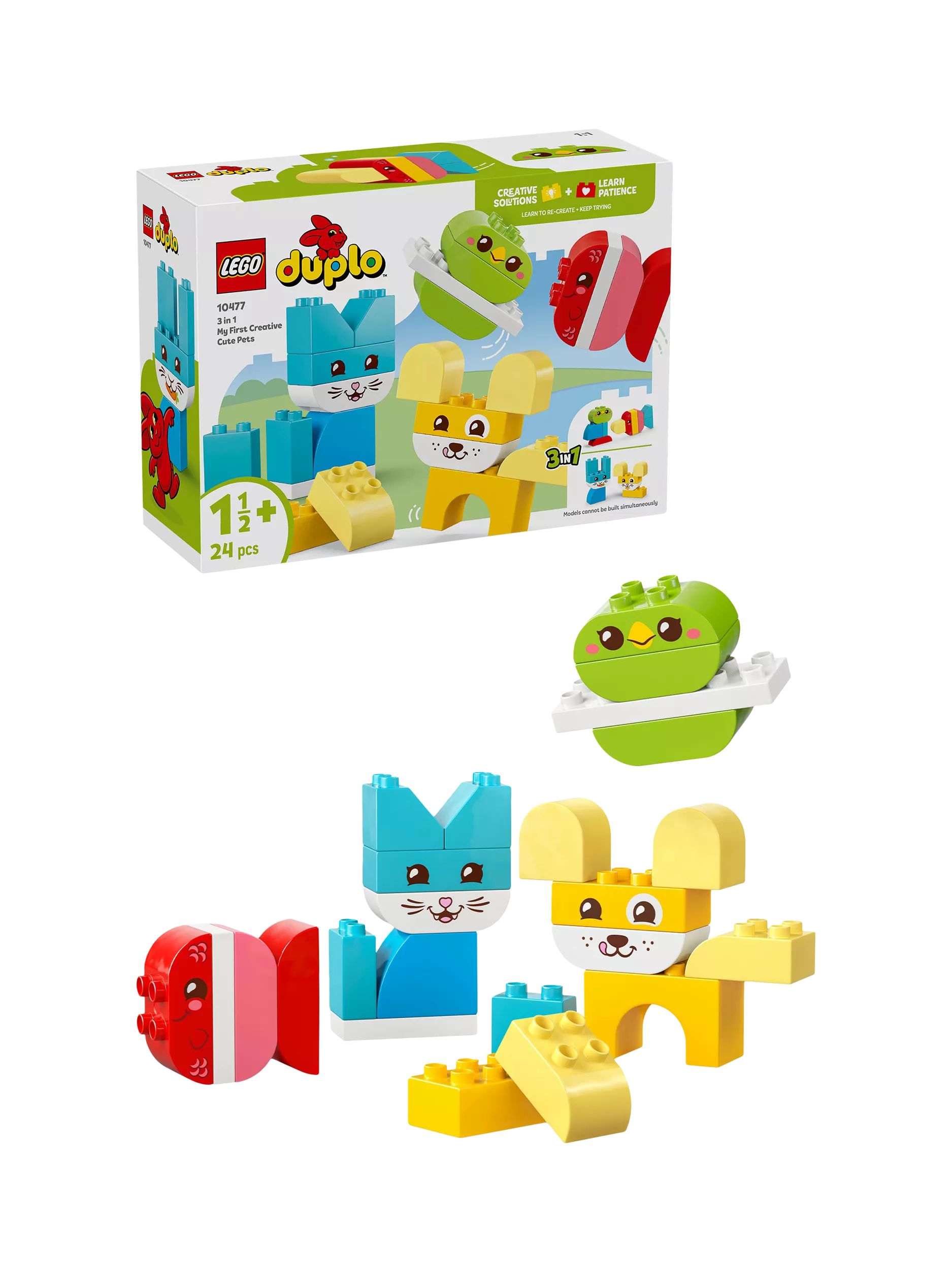 LEGO DUPLO Creative Cute Pets 3-in-1 animal toy 24 pieces (British brand)