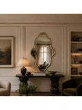 Yearn wall mirror gold curved frame 120x80cm, UK version
