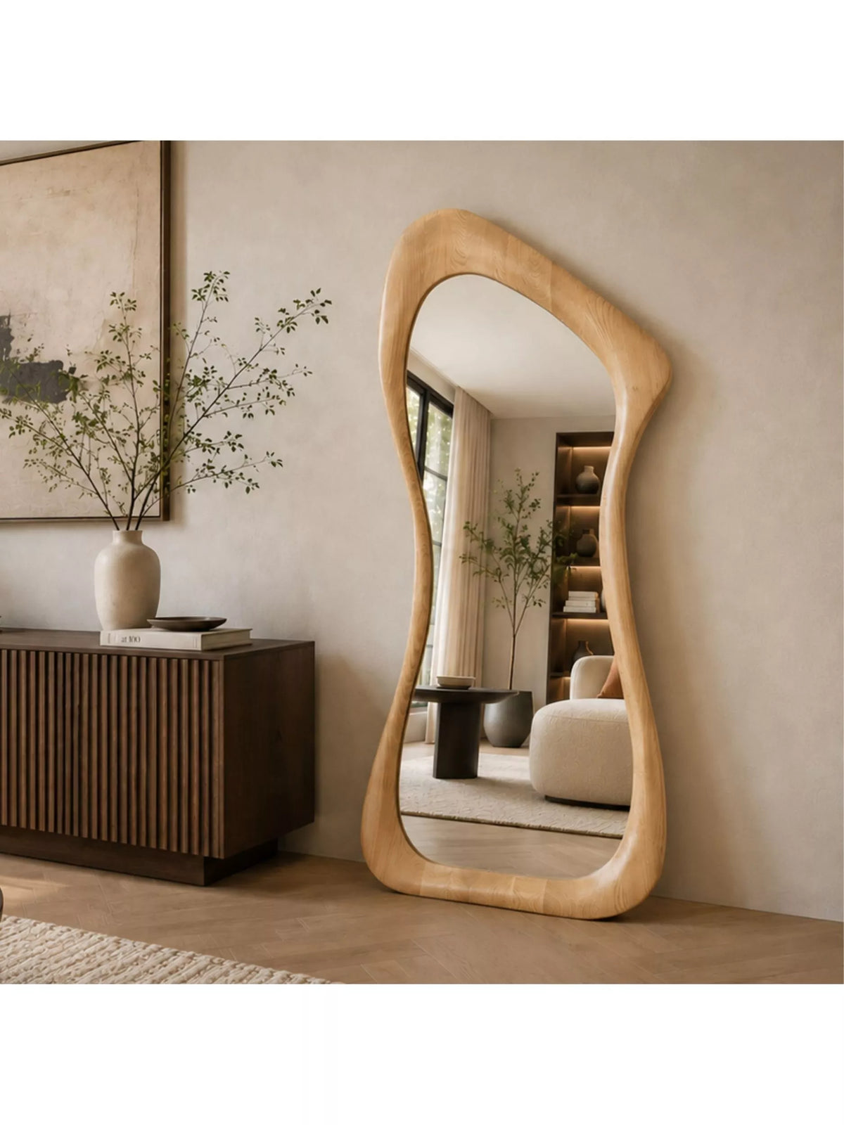 Yearn Arlo full-length oak mirror 180x80cm, imported from the UK