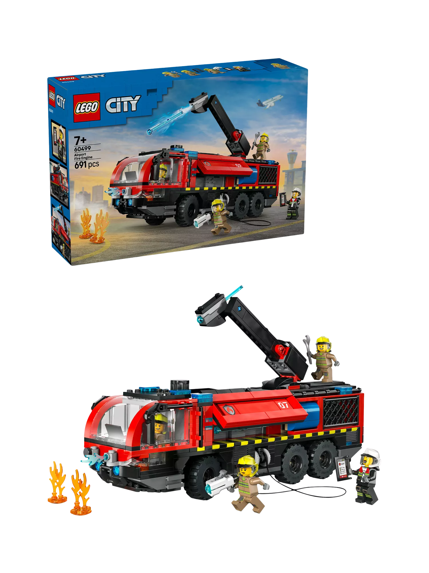 LEGO City Airport Fire Engine building set 691 pieces (British brand)