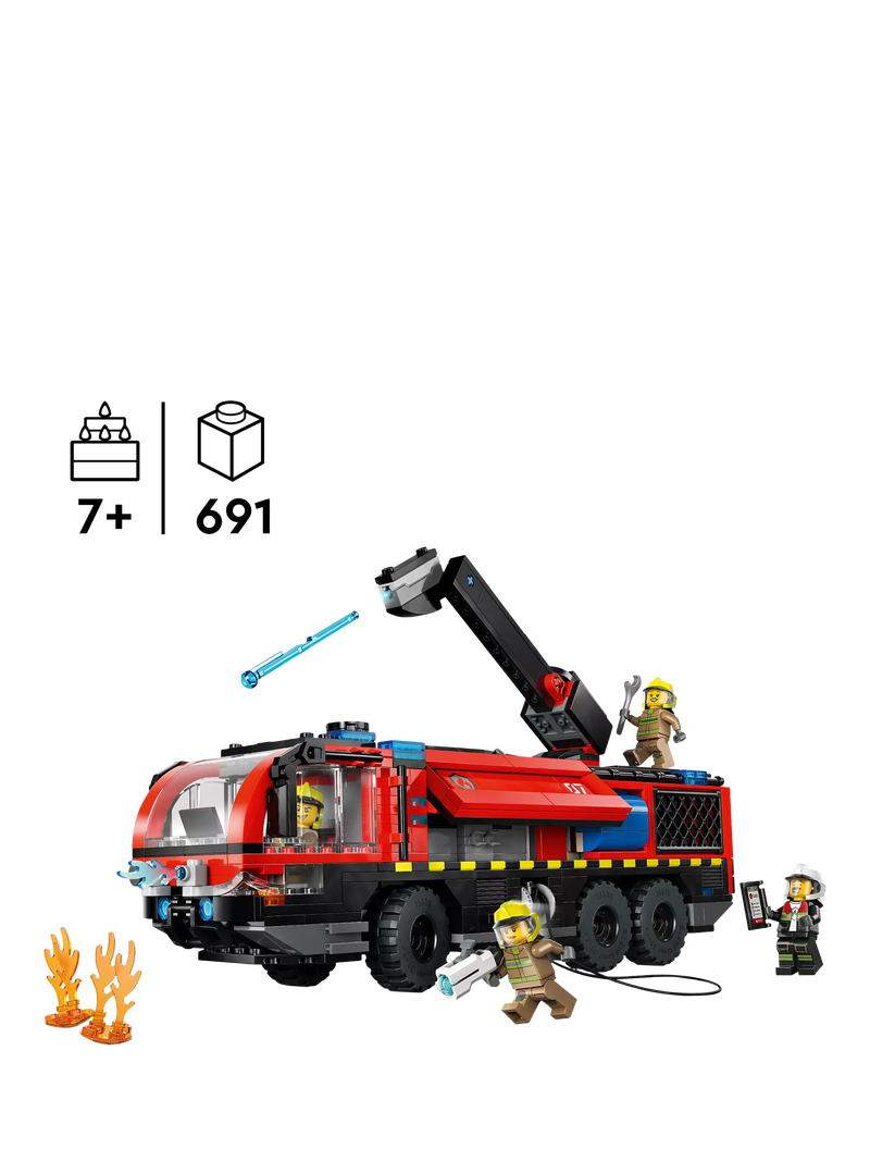 LEGO City Airport Fire Engine building set 691 pieces (British brand)
