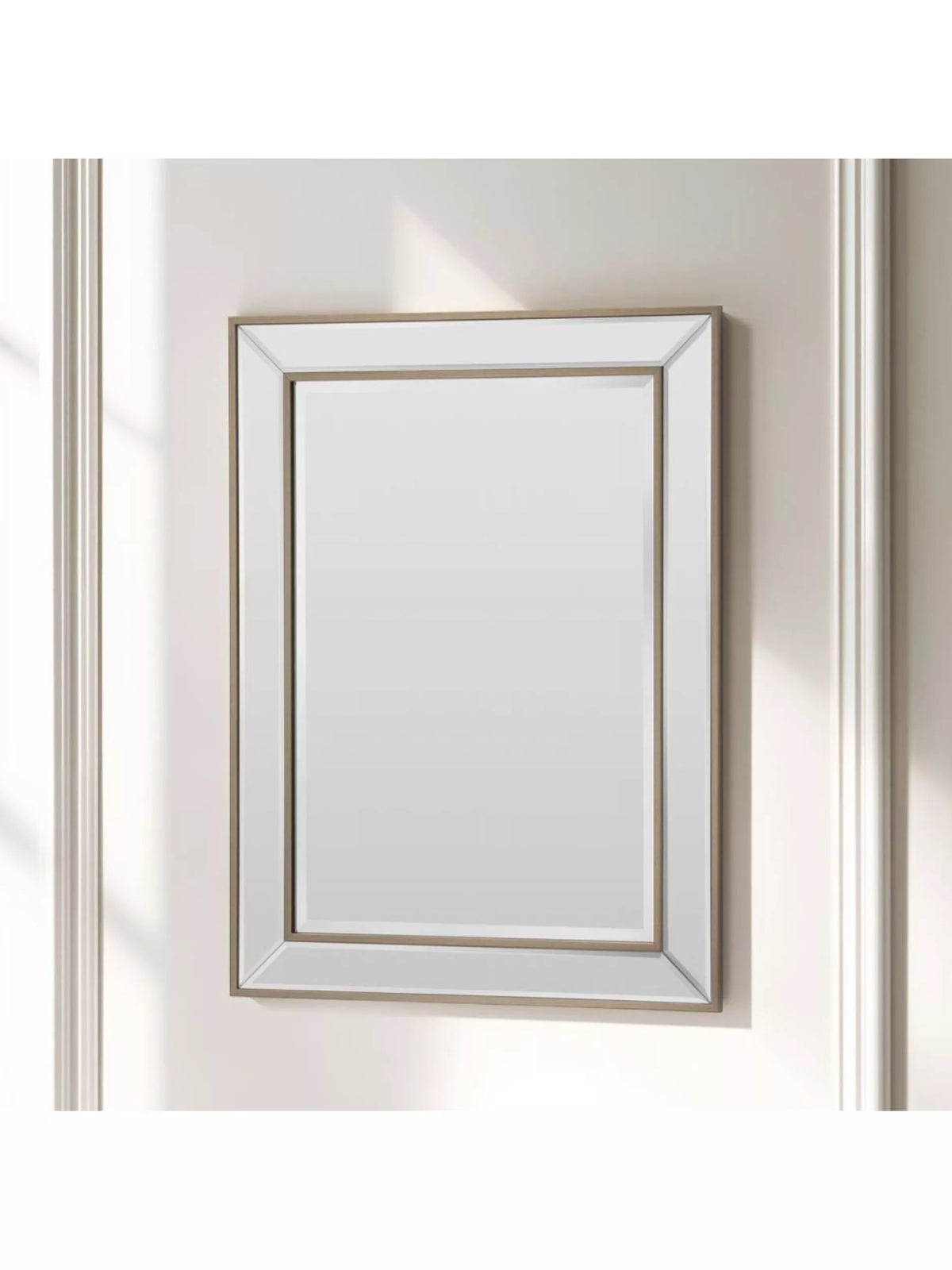 Yearn bevelled glass rectangular wall mirror 105x77cm, UK version