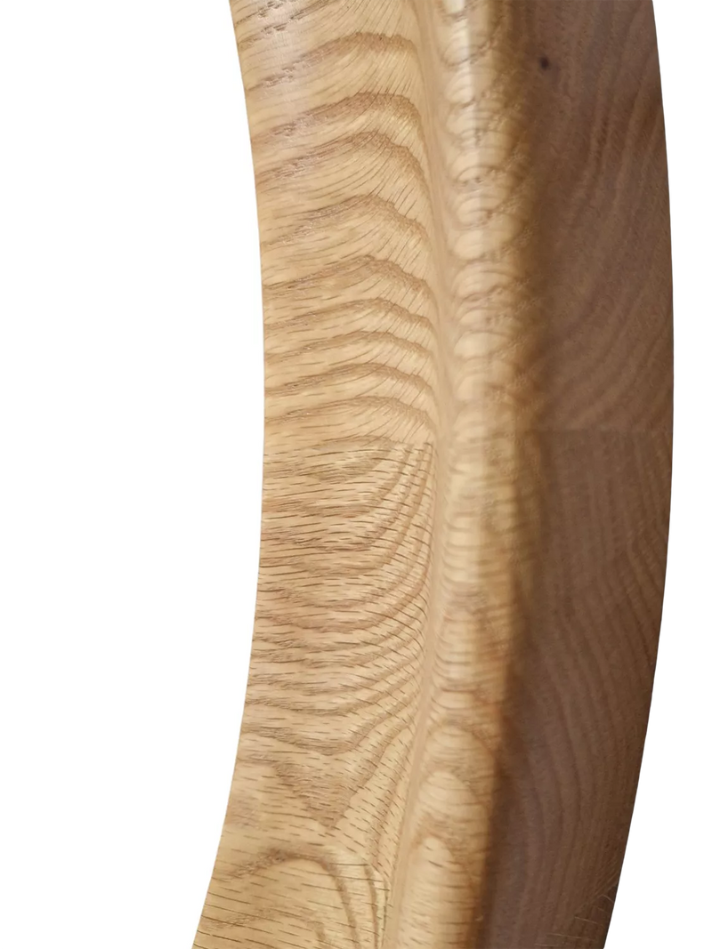 Yearn round oak wall mirror 80cm natural - British product