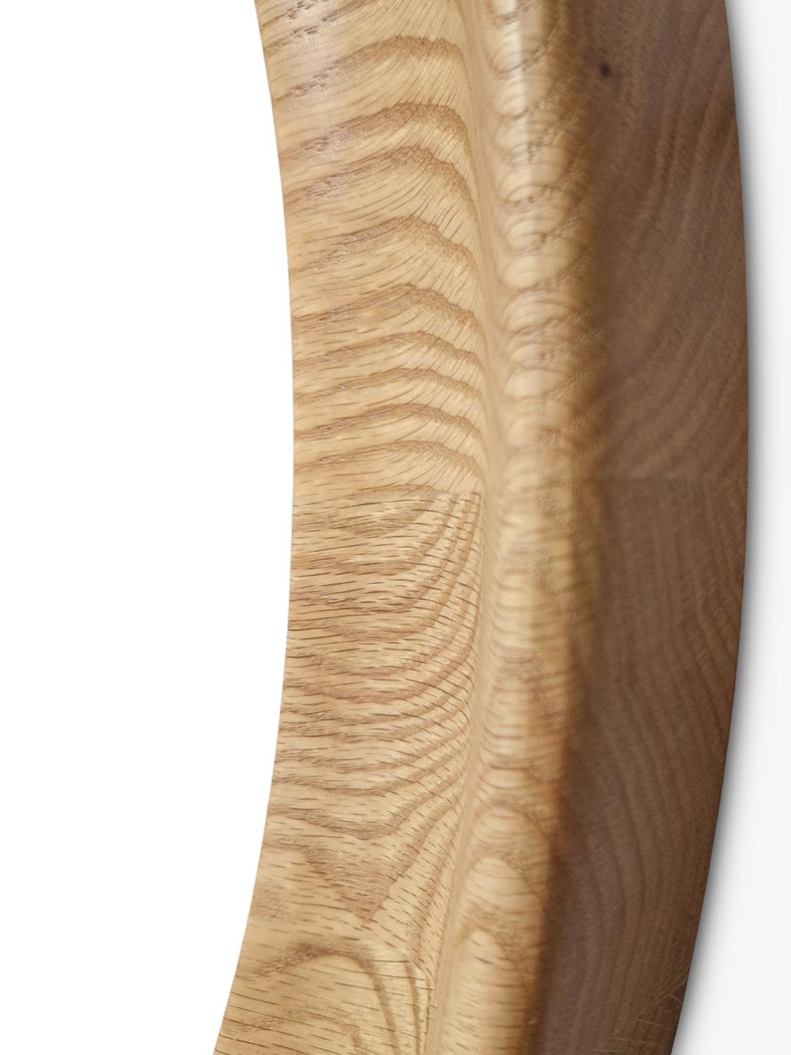Yearn round oak wall mirror 80cm natural - British product