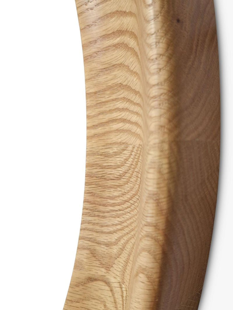 Yearn round oak wall mirror 80cm natural - British product
