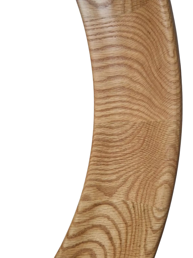 Yearn round oak wall mirror 80cm natural - British product