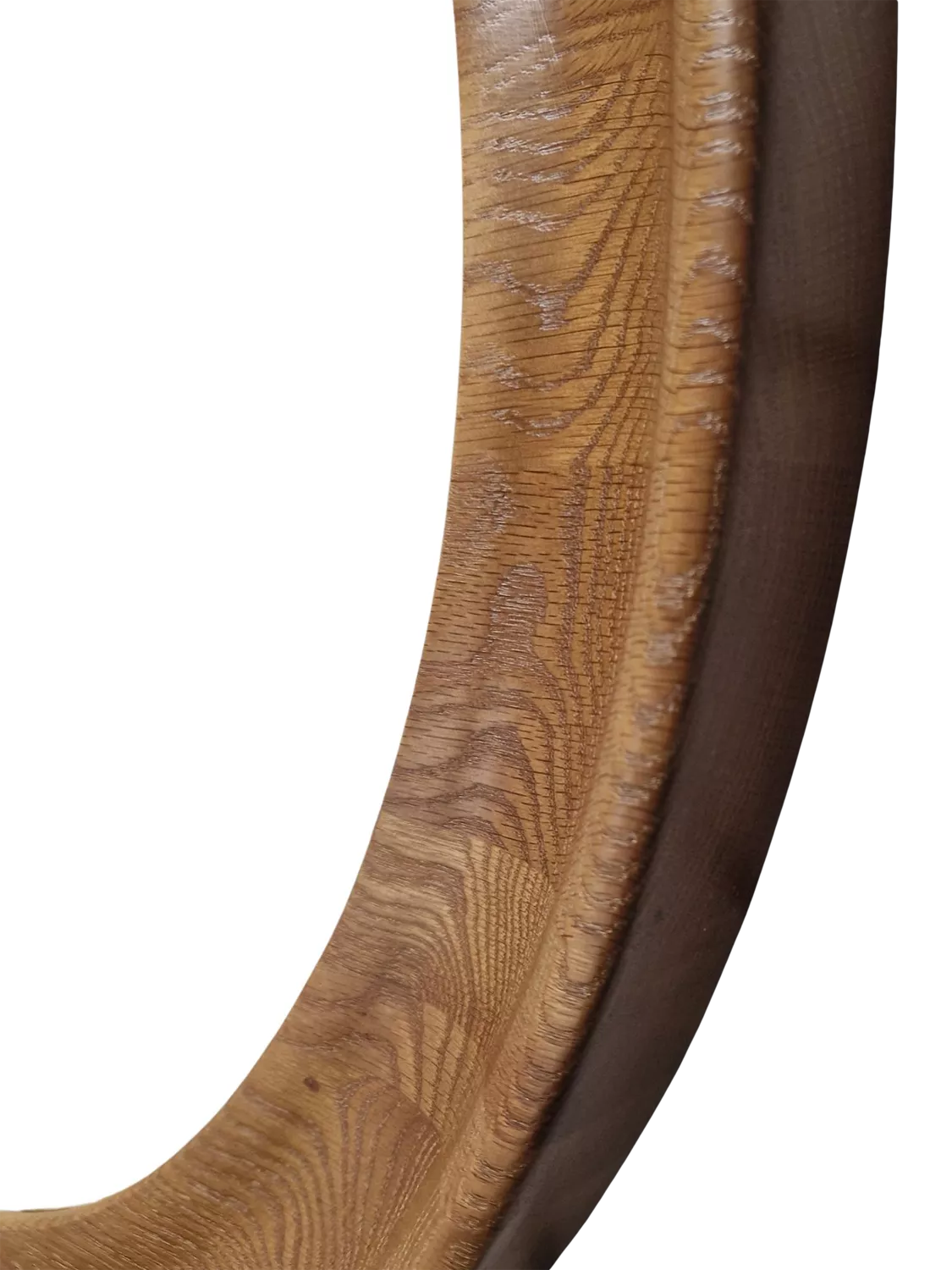Yearn round oak wall mirror walnut finish 80cm, imported from the UK