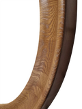 Yearn round oak wall mirror walnut finish 80cm, imported from the UK