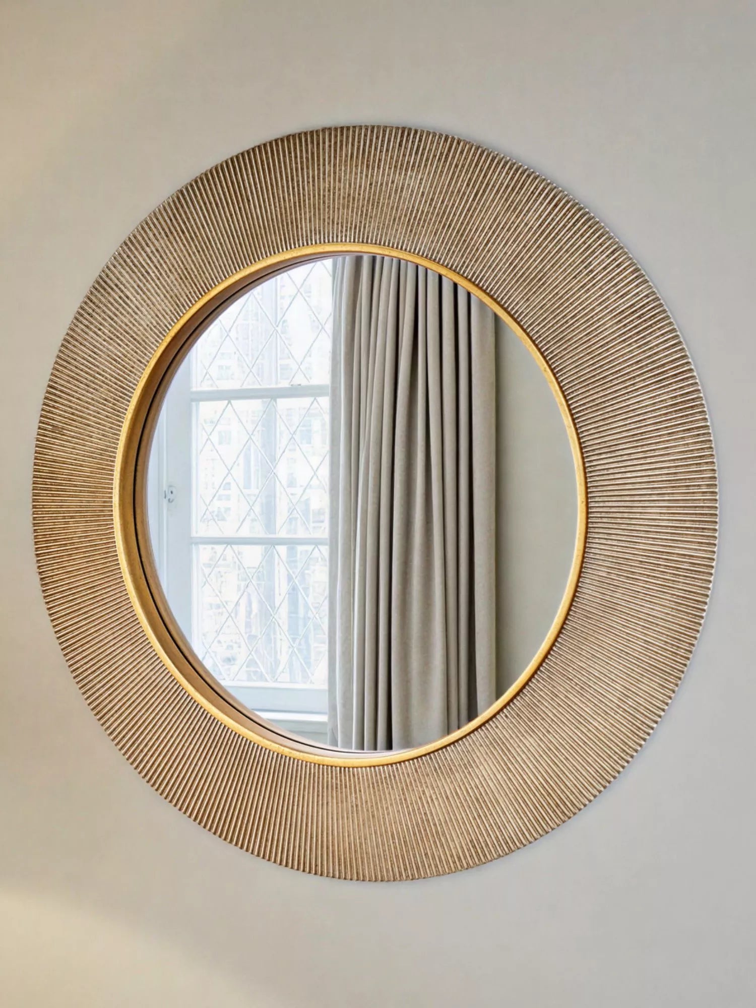 Yearn Aubry Textured Round Wall Mirror, 90cm