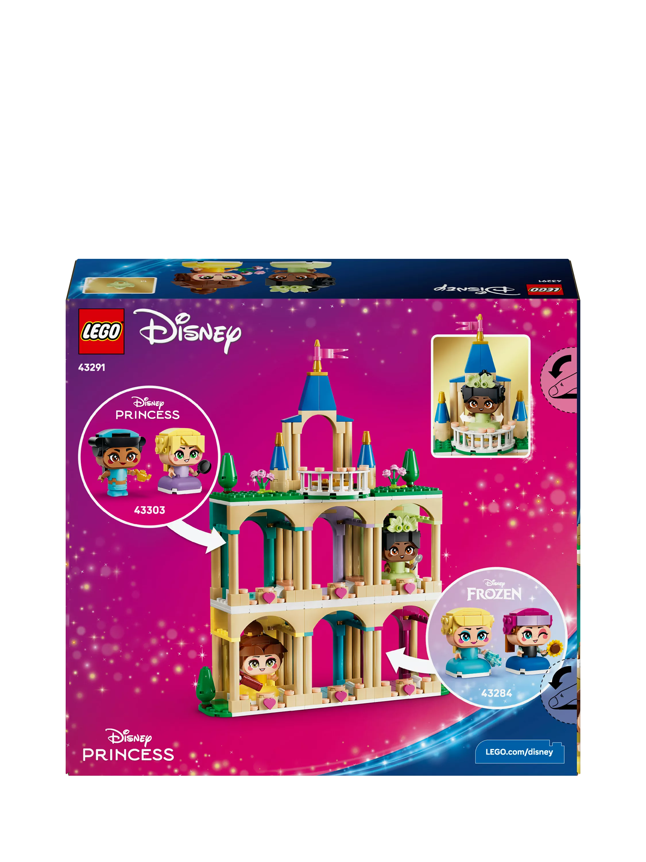 LEGO Disney Princess Belle and Tiana mini dolls castle building set - British product