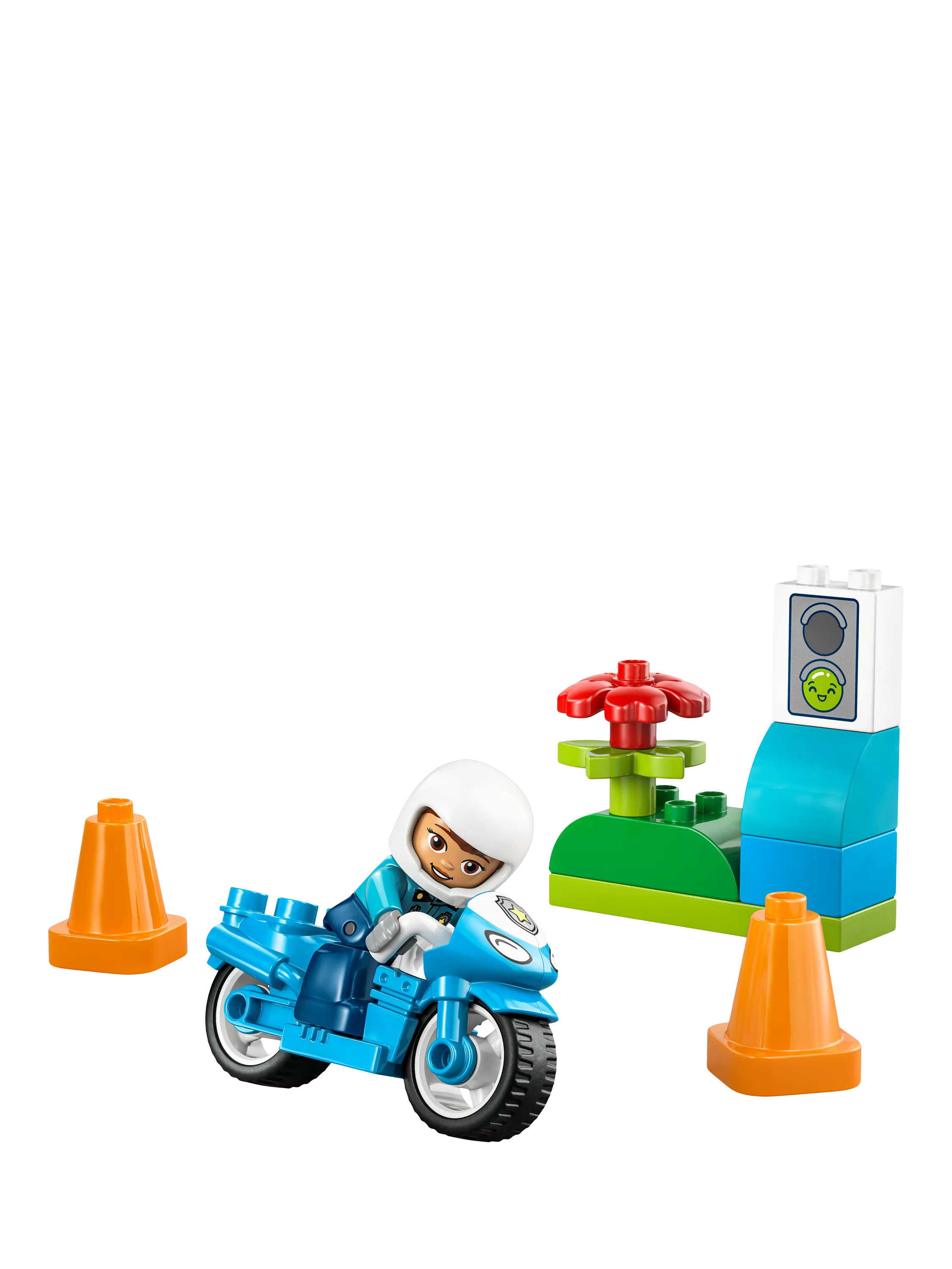 LEGO DUPLO blue police motorcycle playset 10471 - British product