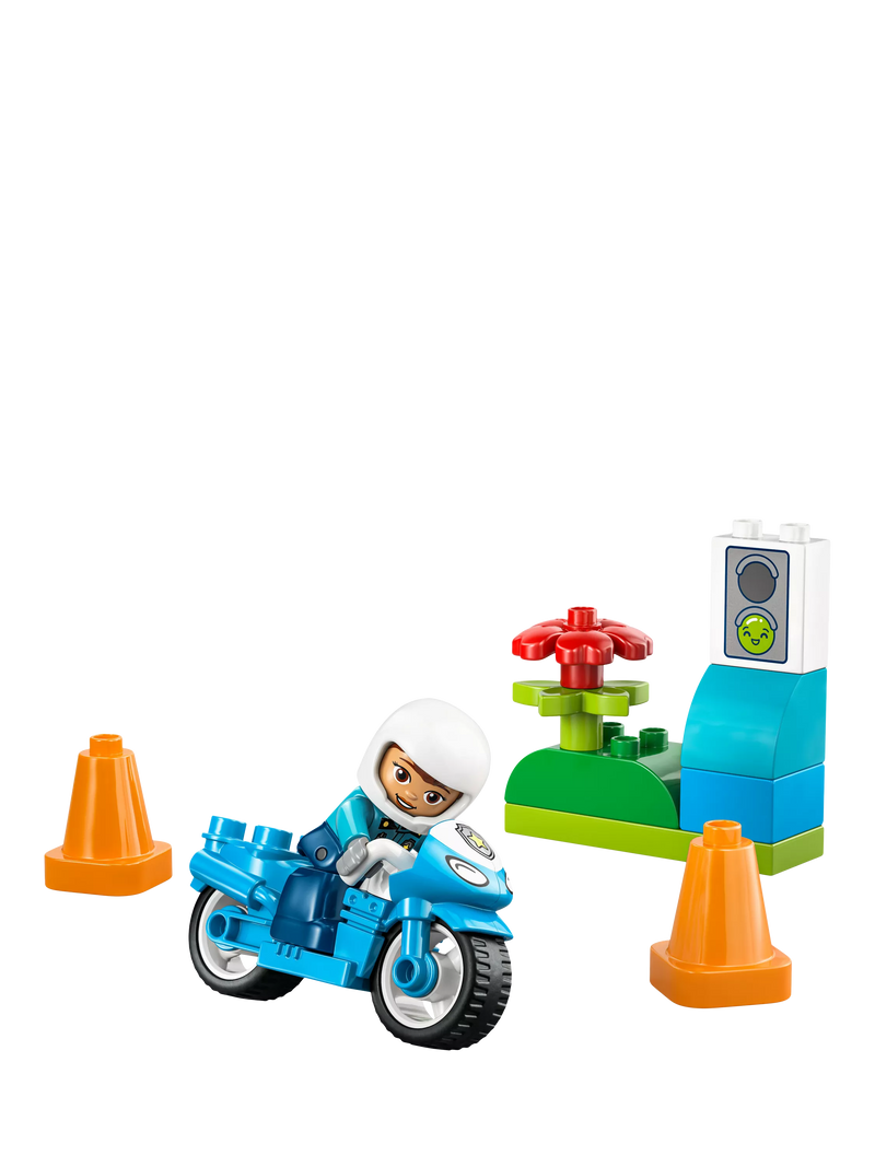 LEGO DUPLO blue police motorcycle playset 10471 - British product