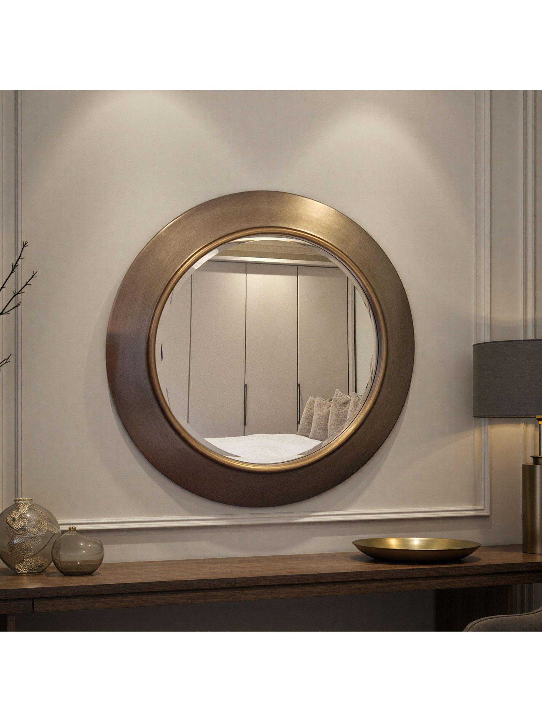 Yearn Ava round wall mirror 91.5cm gold finish, imported from the UK