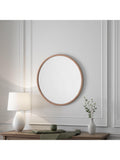 Yearn round wall mirror oak wood frame 60cm - British product