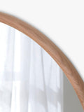 Yearn round wall mirror oak wood frame 60cm - British product