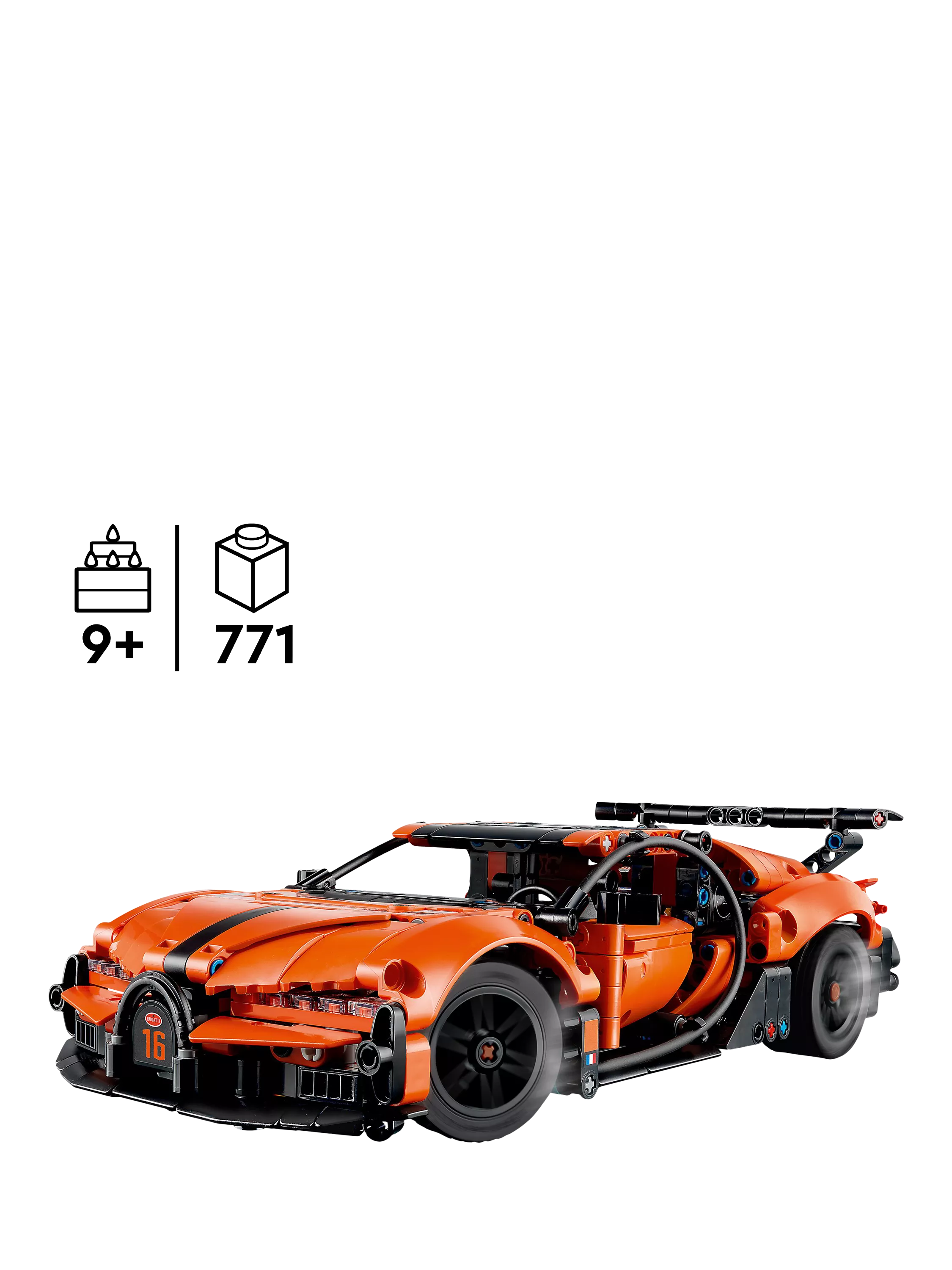 LEGO Technic Bugatti Chiron Pur Sport Hypercar 771-piece building set - British product