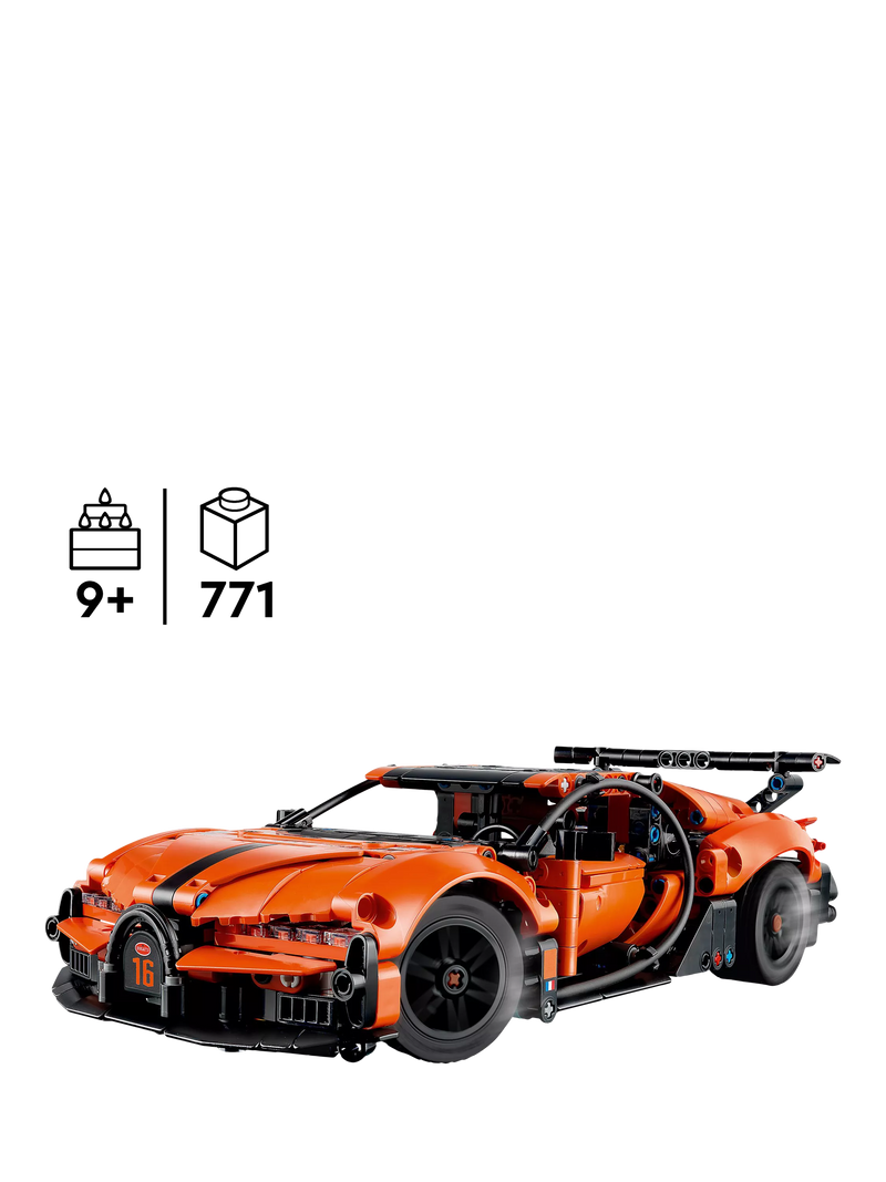 LEGO Technic Bugatti Chiron Pur Sport Hypercar 771-piece building set - British product