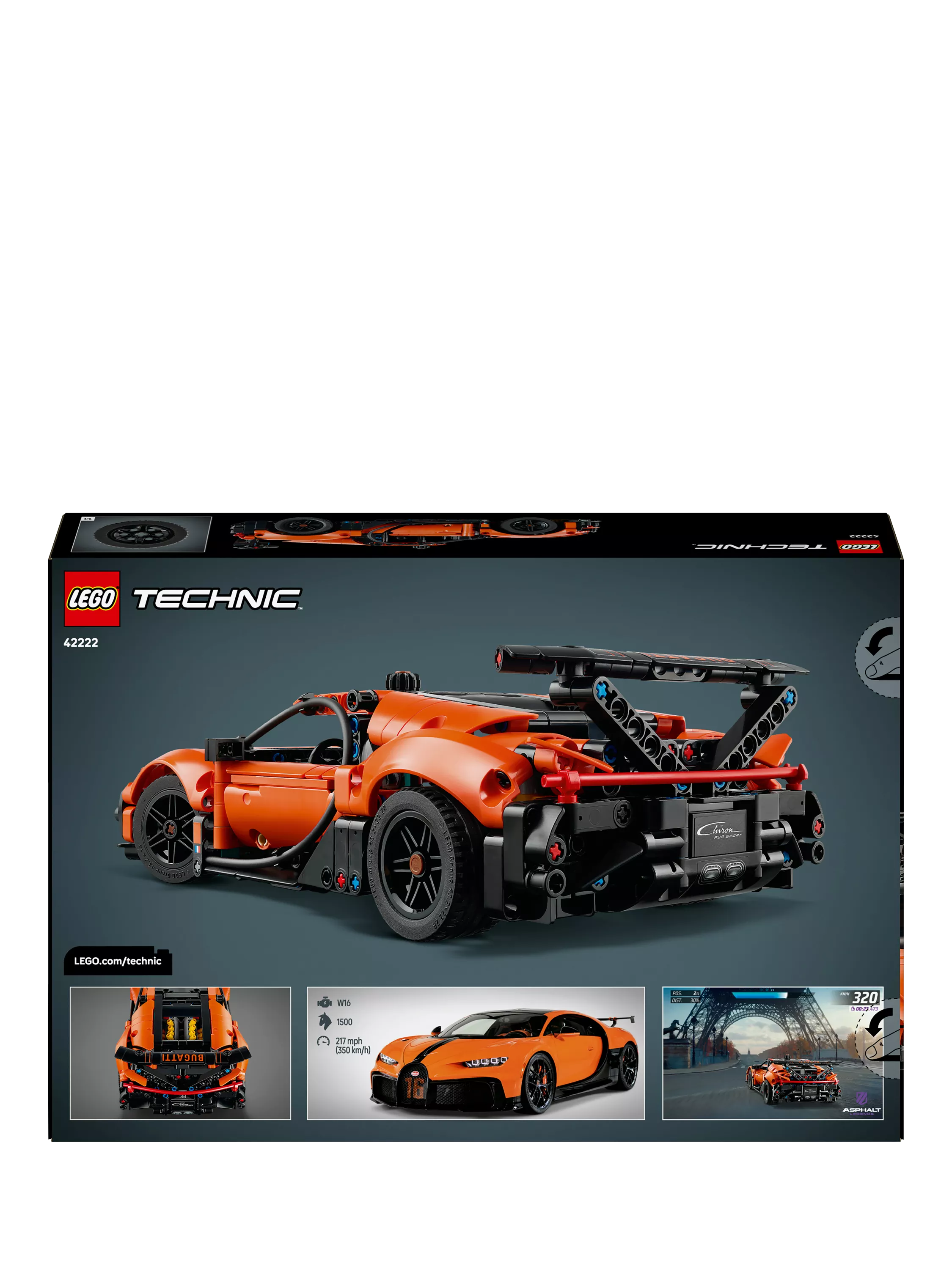LEGO Technic Bugatti Chiron Pur Sport Hypercar 771-piece building set - British product