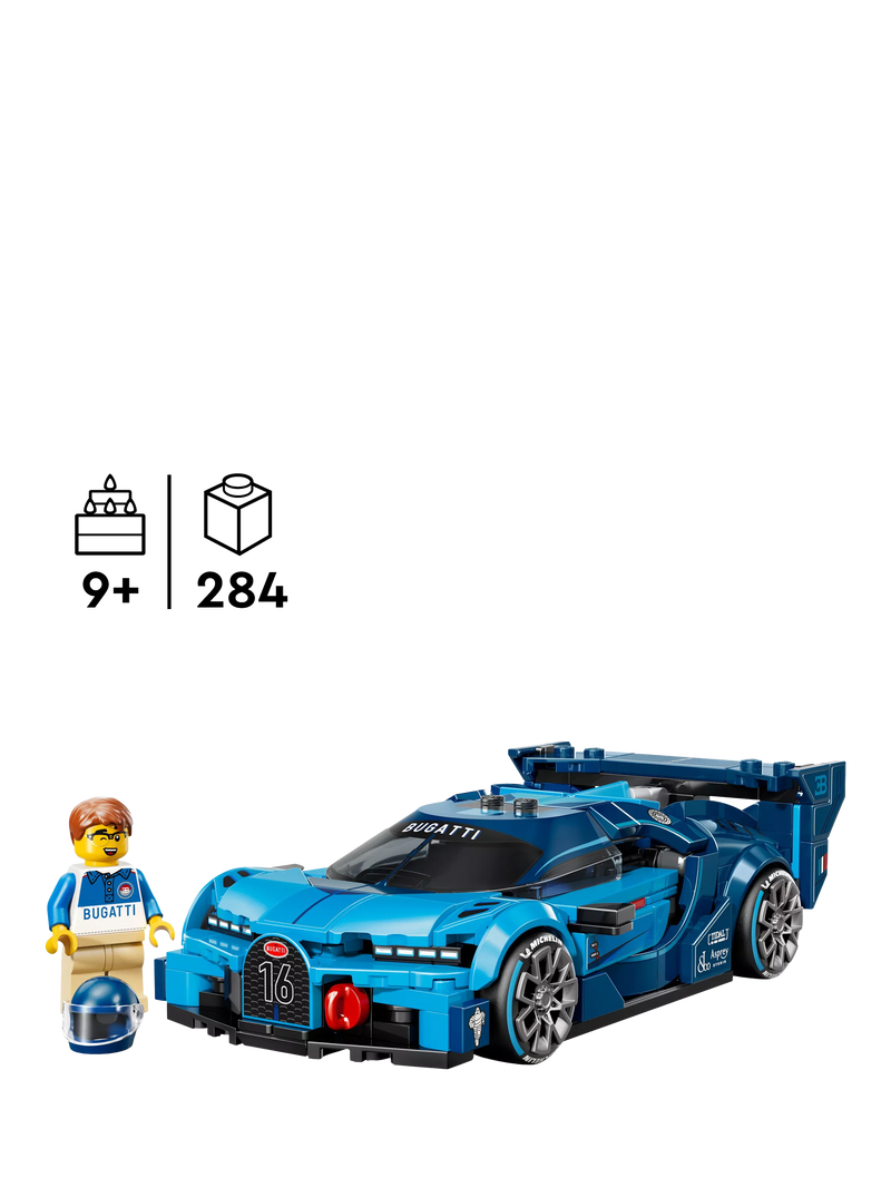 LEGO Speed Champions Bugatti Vision Gran Turismo hyper sports car 284 pieces (British brand)