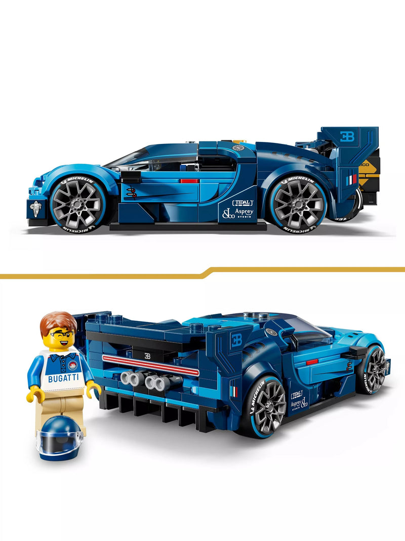 LEGO Speed Champions Bugatti Vision Gran Turismo hyper sports car 284 pieces (British brand)