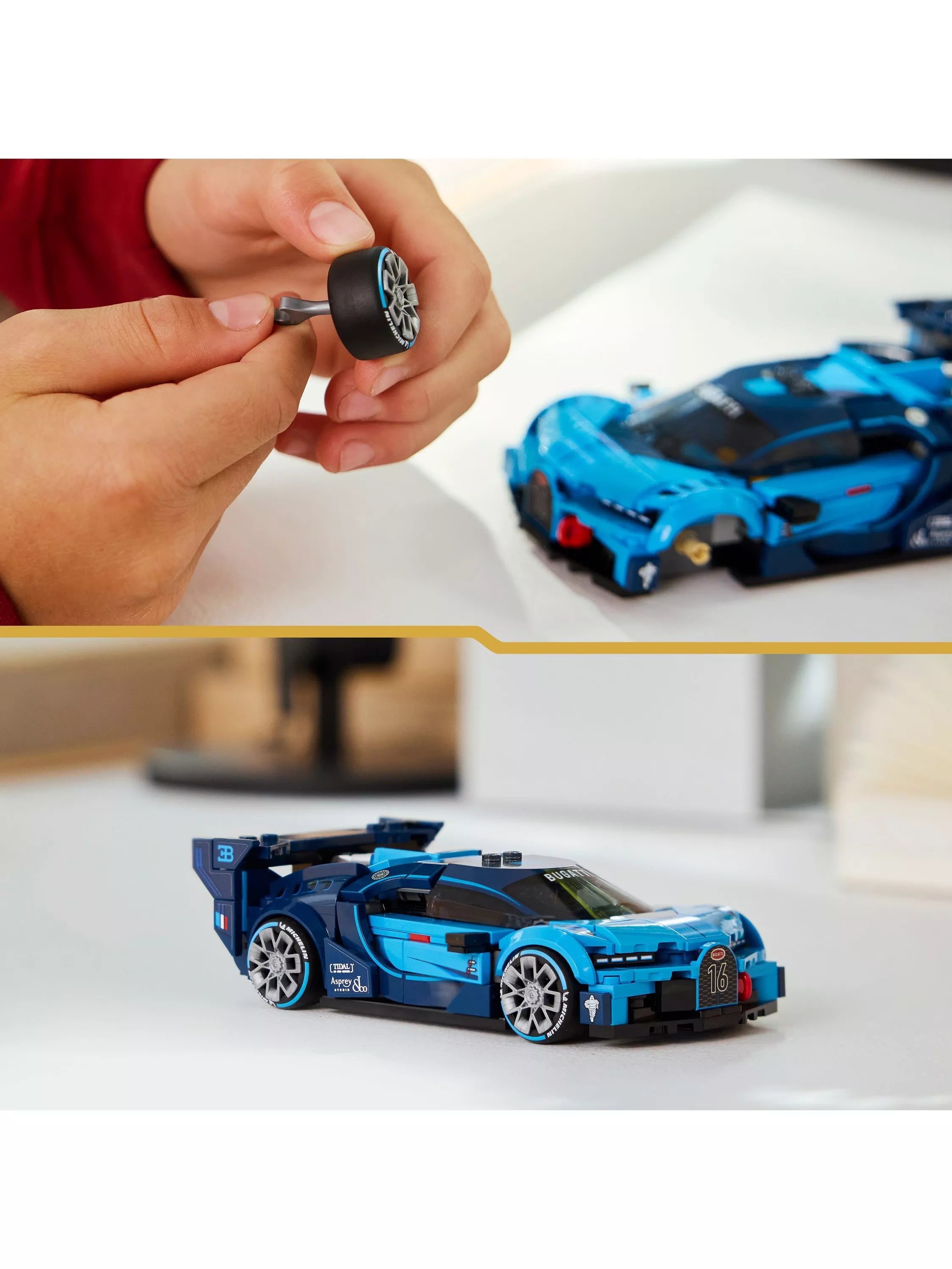 LEGO Speed Champions Bugatti Vision Gran Turismo hyper sports car 284 pieces (British brand)