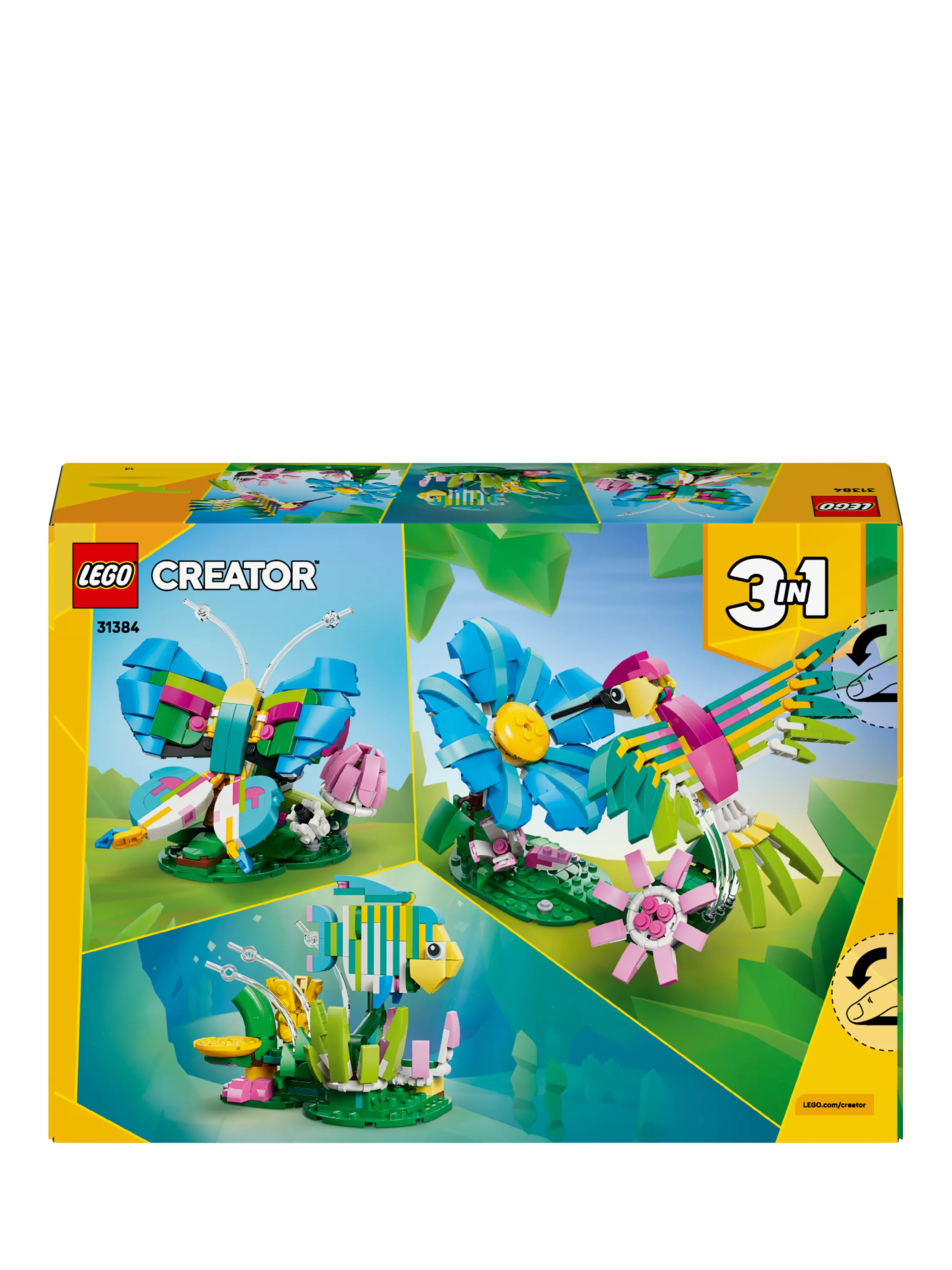LEGO Creator 3-in-1 hummingbird building toy 312-piece set, imported from the UK