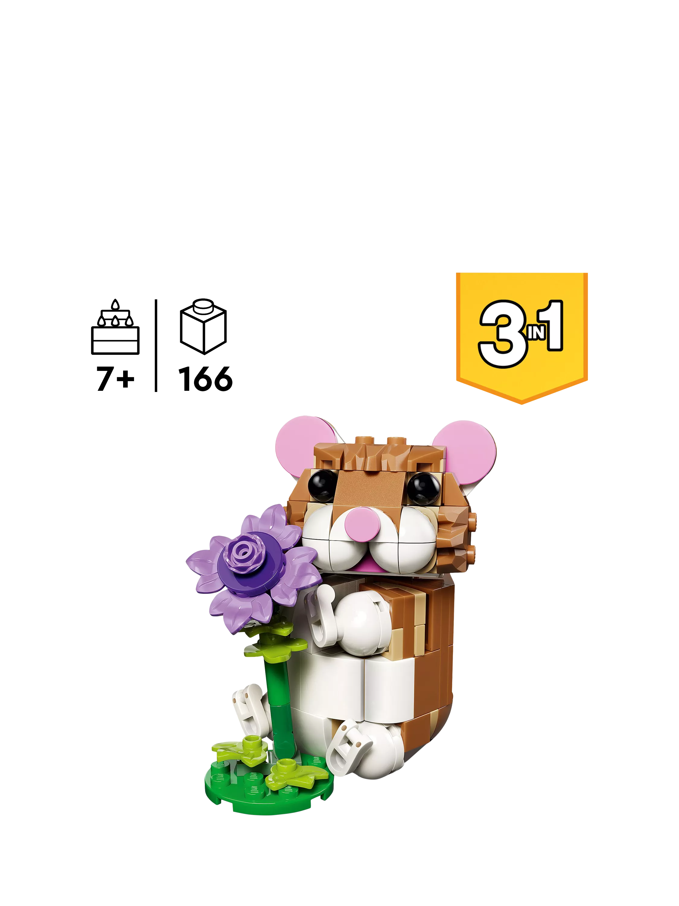 LEGO Creator 3-in-1 building toy cute hamster with flower - British product