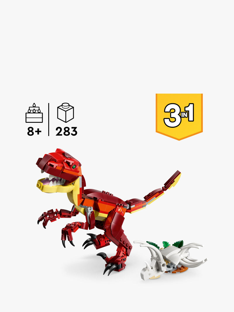 LEGO Creator Fierce Dinosaur 3-in-1 building set, imported from the UK