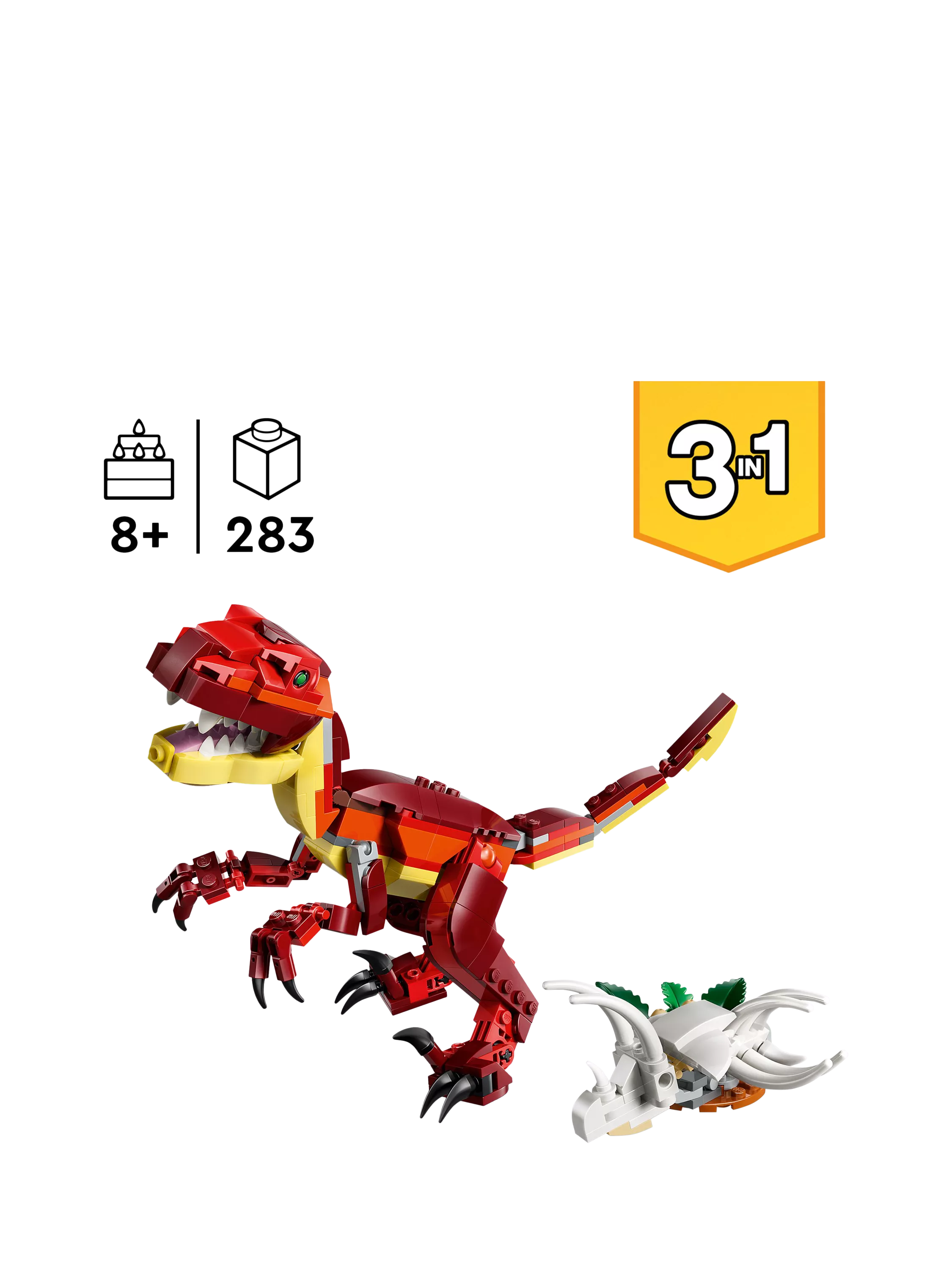 LEGO Creator Fierce Dinosaur 3-in-1 building set, imported from the UK