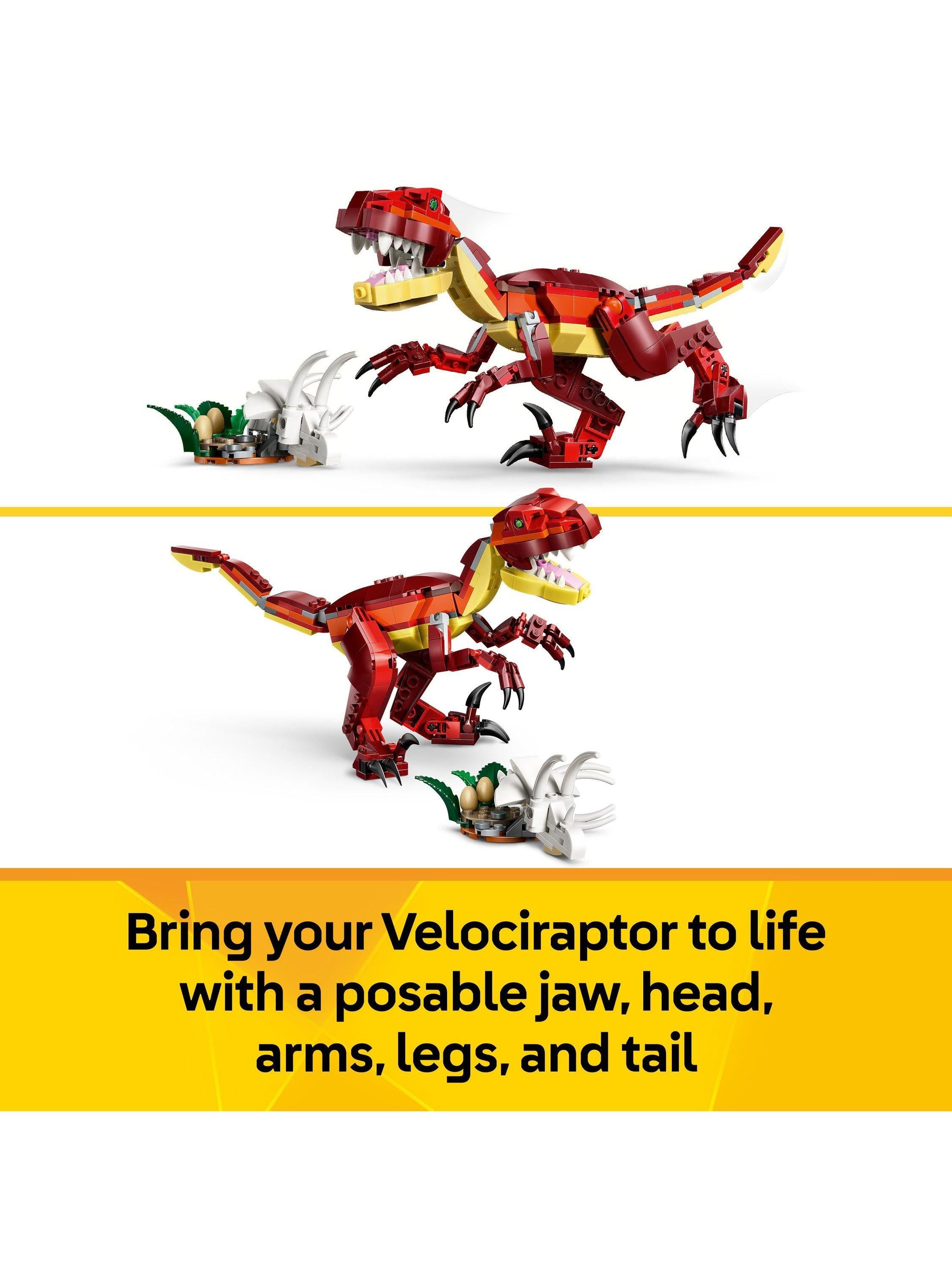 LEGO Creator Fierce Dinosaur 3-in-1 building set, imported from the UK