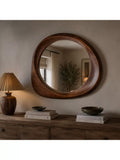 Yearn Eden solid oak wall mirror 100x90cm walnut - British product