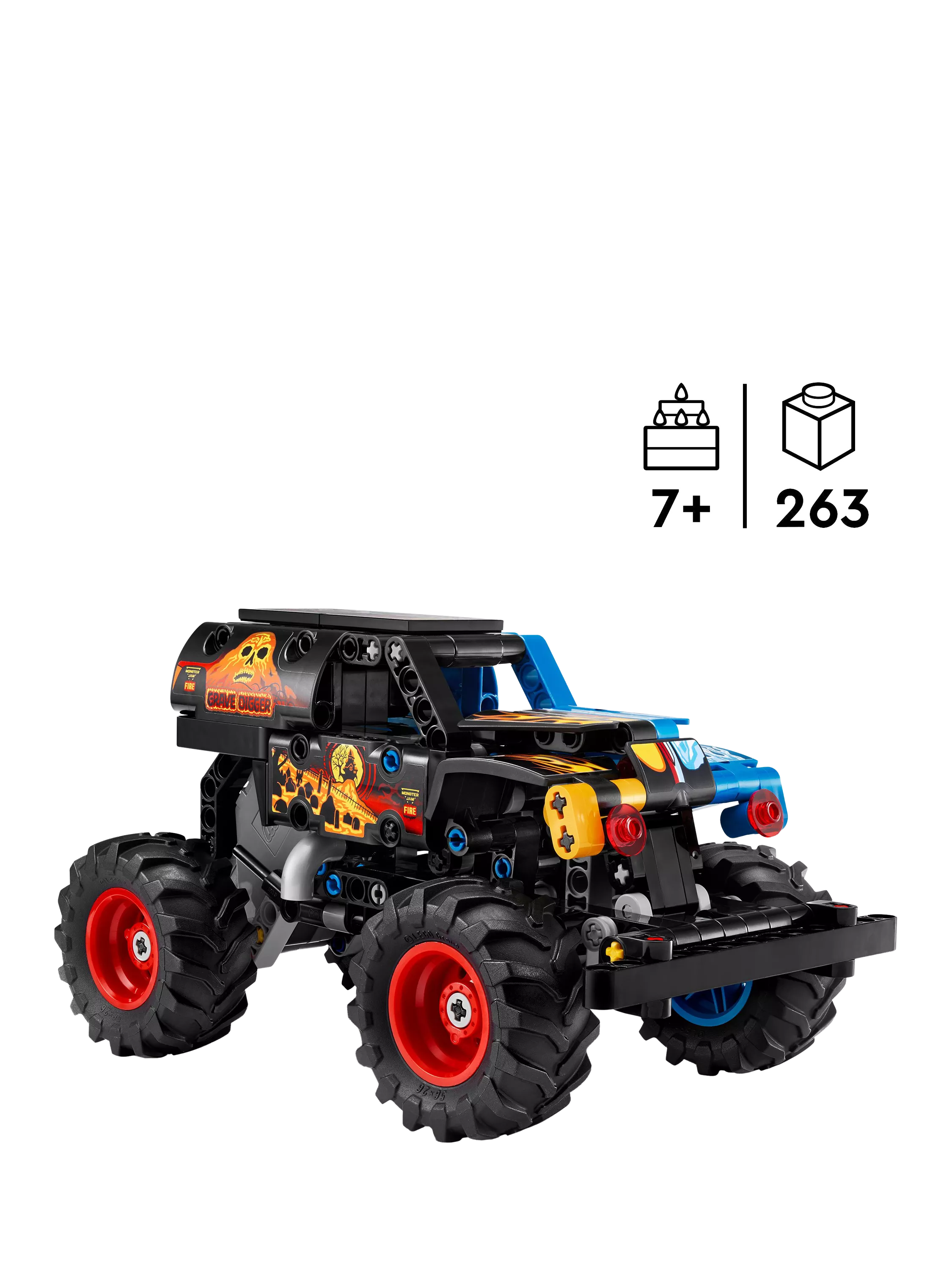 LEGO Technic Grave Digger Fire and Ice pull-back truck, UK version