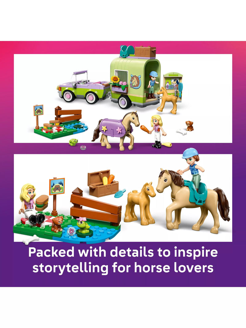 LEGO Friends horse and foal trailer toy construction set, UK version