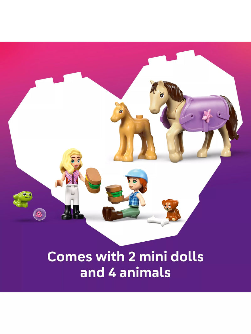 LEGO Friends horse and foal trailer toy construction set, UK version