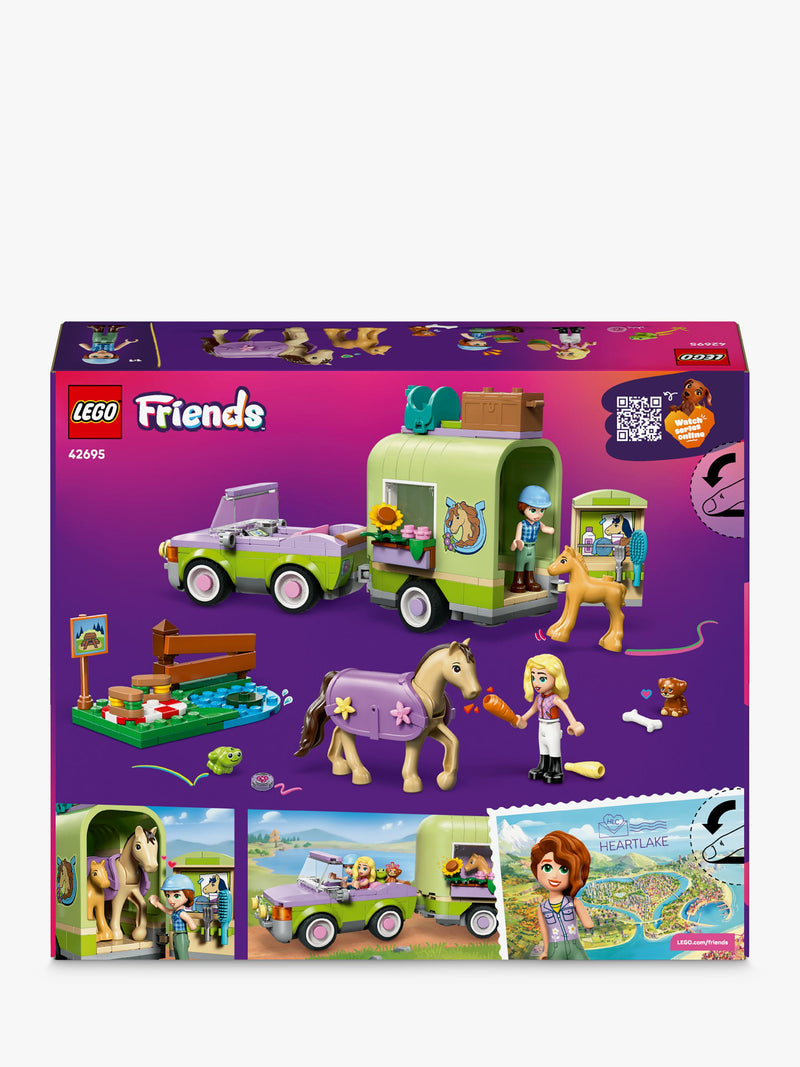 LEGO Friends horse and foal trailer toy construction set, UK version