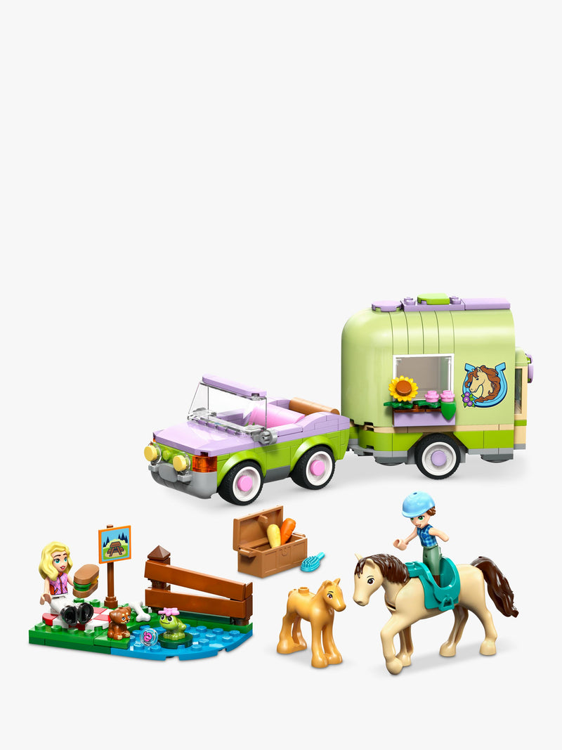 LEGO Friends horse and foal trailer toy construction set, UK version